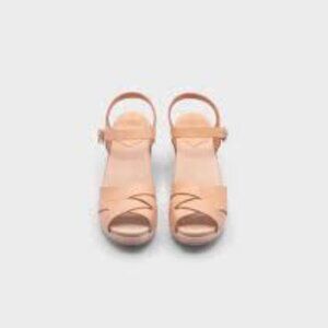 Sandgrens Rio grande leather clog sandals in nude, 38